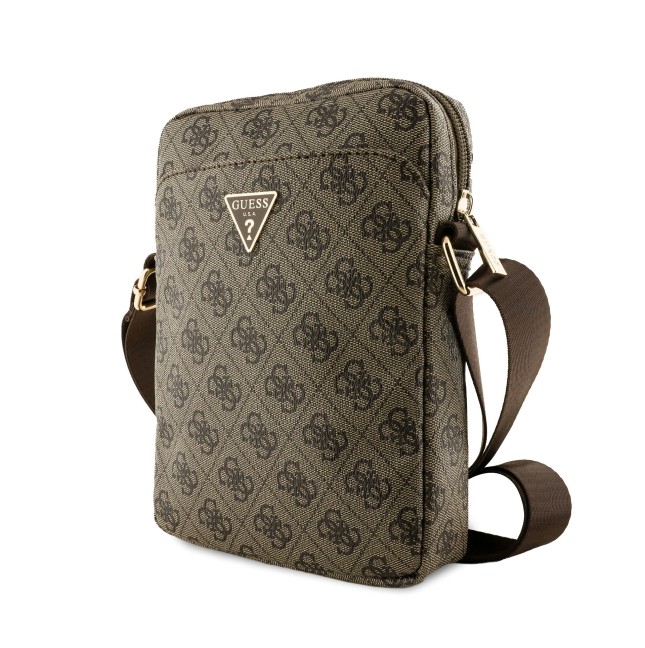 Bandolera GUESS para Tablet de 10” con logotipo triangular (Marrón)