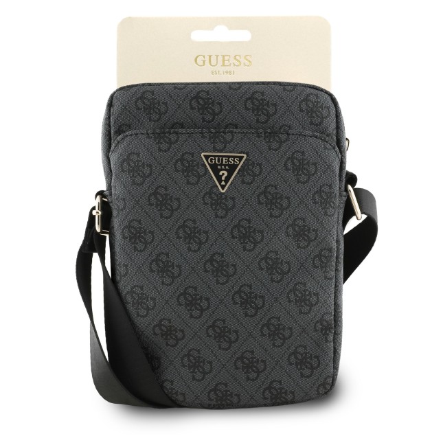 GUESS Crossbody Bag for 10” Tablet with Triangular Logo (Black)