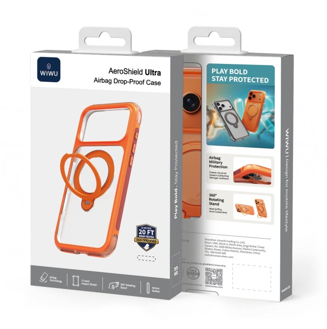 Funda iPhone 17/18 Pro Max AeroShield Pro Naranja | WiWU