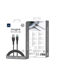 Cable USB A-M Trenzado OringLink 100CM 12W