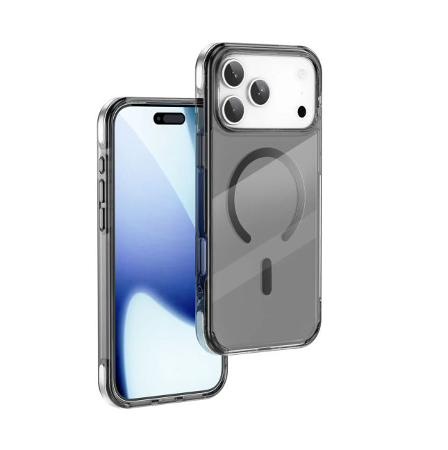 Funda iPhone 17/18 Pro MagSafe Transparente Negro Titanium | WiWU