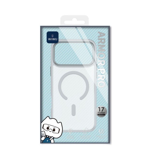 Funda iPhone 17/18 Pro MagSafe Armor Pro Blanco Gris | WiWU