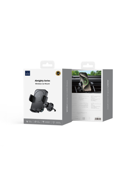 Cargador Inalámbrico para Coche Qi2.0, Negro