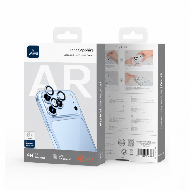 Protector de lentes iPhone 18 Pro/18 Pro Max Sapphire (Azul claro)