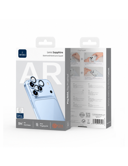 Protector de lentes iPhone 18 Pro/18 Pro Max Sapphire (Azul claro)