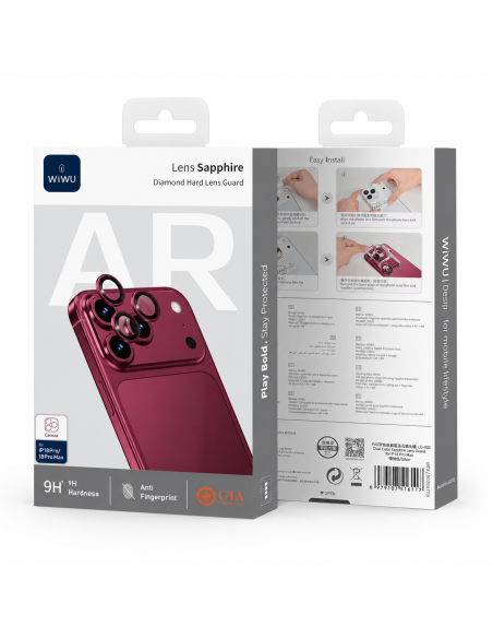 Protector de lentes iPhone 18 Pro/18 Pro Max Sapphire (Cereza)