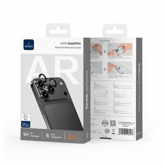 Protector de lentes iPhone 18 Pro/18 Pro Max Sapphire (Negro)