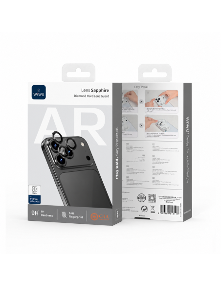 Protector de lentes iPhone 18 Pro/18 Pro Max Sapphire (Negro)
