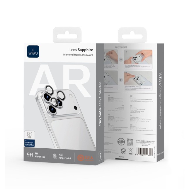 Protector de lentes iPhone 18 Pro/18 Pro Max Sapphire (Plata)