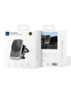 Cargador inalámbrico magnético para coche de 15 W, color negro