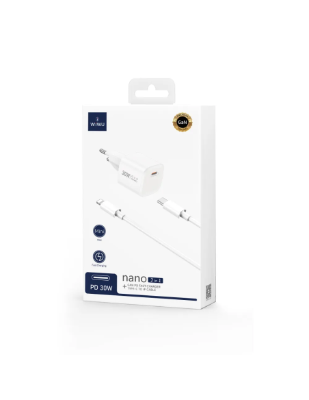 Cargador nano GaN de PD 30W con Cable C-L
