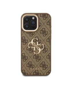 Funda GUESS para iPhone 16 Pro Max efecto piel y logotipo 4G (Marrón) 2