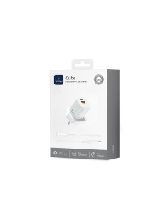 Cargador rápido GaN Cube de 33 W USB C+A con cable C-L (enchufe británico)