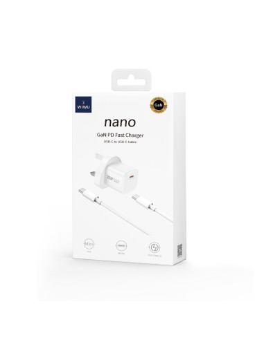 Cargador rápido PD de 30 W + USB C a C con enchufe británico
