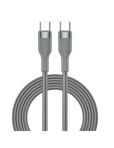 Combo de 3 cables USB C-C de 100 W, 20 cm, 150 cm y 200 cm, gris