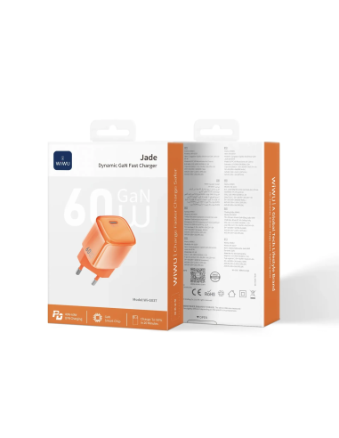 60 W GaN Fast Charger with USB-C AVS (Orange)