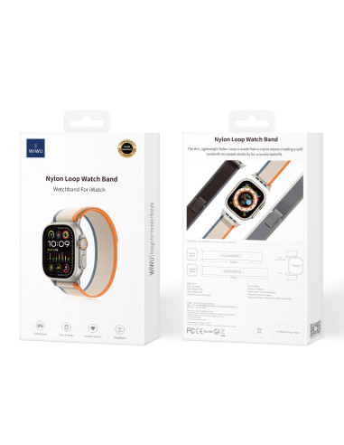 Correa de nailon para Apple Watch 42/44/45/49 mm beige