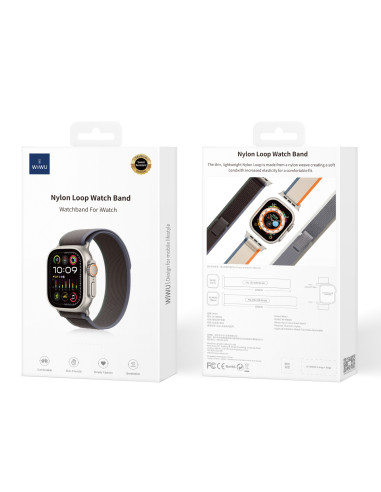 Nylon Strap for Apple Watch 42/44/45/49mm Black
