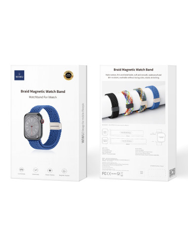 Correa trenzada para Apple Watch 42/44/45/49 mm azul