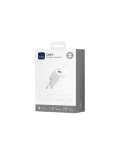 Cube Cargador GaN Rápido de 33W (C+A) con Cable C-L