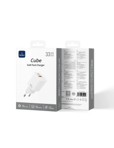 GaN Cube 33W USB C+A Fast Charger – EU Plug