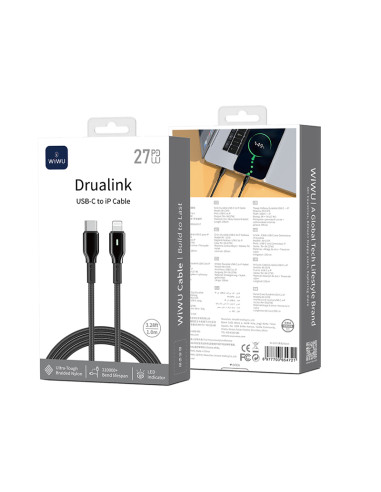 Drualink Cable USB-C a Lightning 27W 100CM