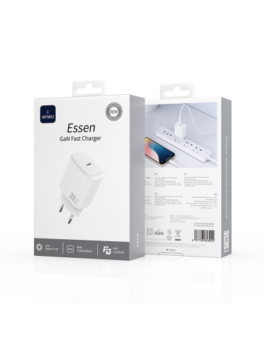 Essen – Cargador Rápido GaN 30W PD (C) y Cable (C-C)
