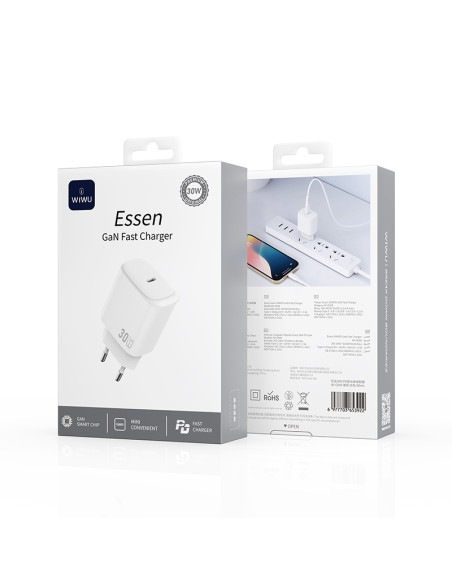 Essen – Cargador Rápido GaN 30W PD (C) y Cable (C-C)