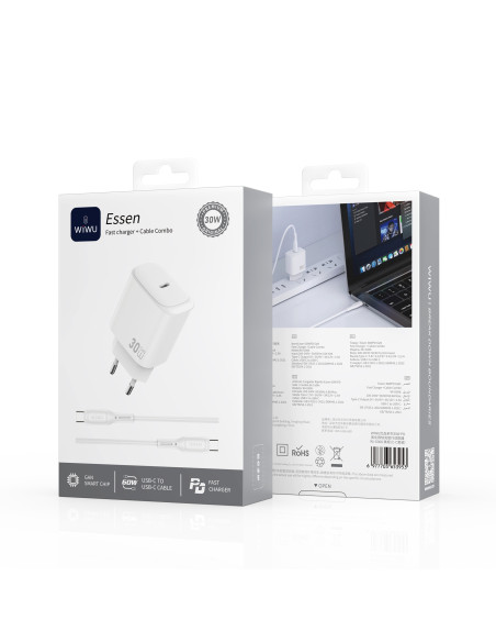 Essen 30W GaN Fast Charger with C-C Cable – EU Plug