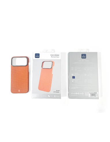 iPhone 17 Pro Max Aramid Fiber Case with MagSafe Orange Aramid Armor
