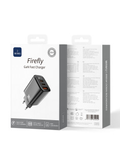 Firefly 30W GaN Fast Charger USB A+2C with Digital Display – EU Plug