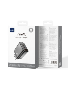 Firefly – Cargador Rápido GaN 65W PD (A+2C) con Pantalla Digital