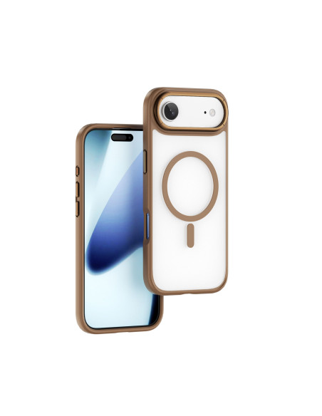 iPhone 17 Air Case with MagSafe White Matte with Brown Edges ARMOR PRO