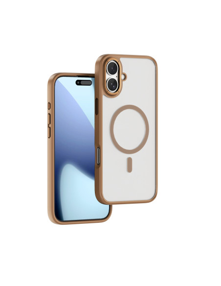 iPhone 17 Case with MagSafe White Matte with Brown Edges ARMOR PRO