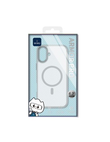 iPhone 17 Case with MagSafe White Matte with Gray Edges ARMOR PRO