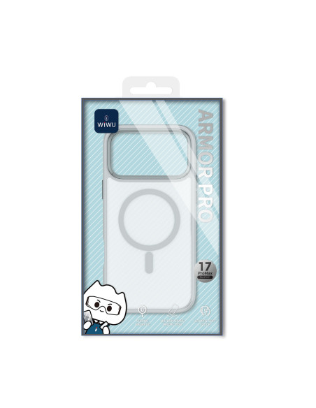 iPhone 17 Pro Max Case with MagSafe White Matte with Gray Edges ARMOR PRO