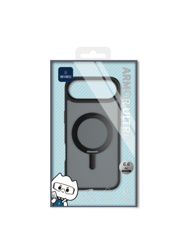 Funda iPhone 17 Air con Soporte y MagSafe Mate Negro con Bordes Negro ARMOR ULTRA