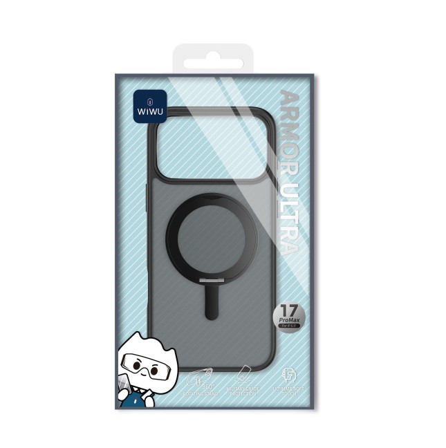 Funda iPhone 17/18 Pro Max Soporte MagSafe Armor Ultra Negro | WiWU