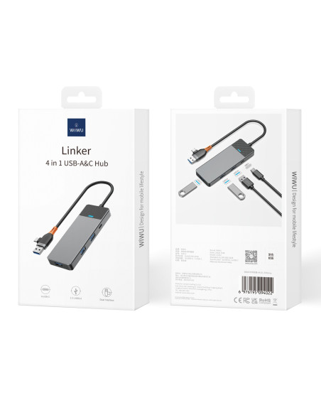 Adaptador Concentrador USB A y C 4 en 1 A431C