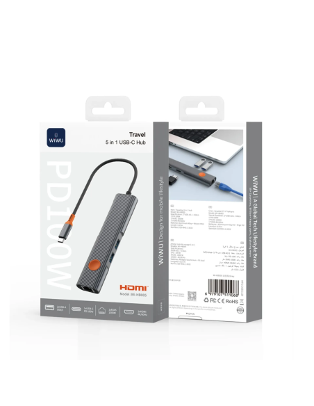 Adaptador HUB 5 en 1 de Tipo-C