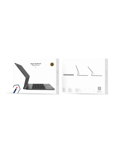 Funda con teclado mágico para iPad de 10,9" (2022), árabe e inglés, negra