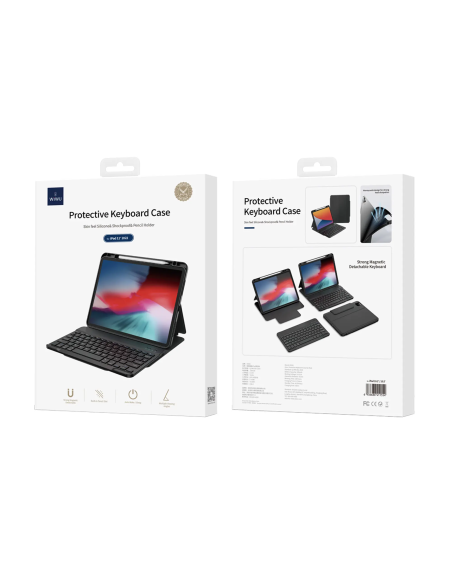 Funda con teclado para iPad Pro de 13 pulgadas, negra (árabe e inglés)