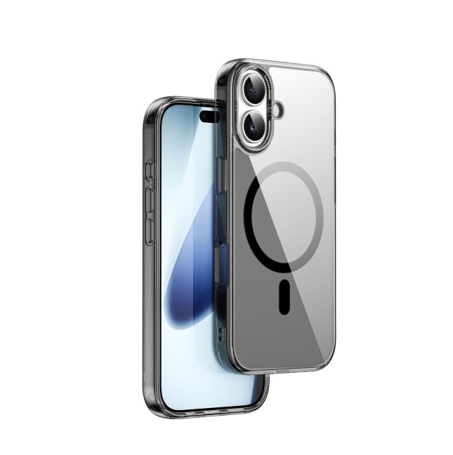 Funda iPhone 17 MagSafe Transparente Borde Negro iShield Pro | WiWU