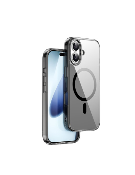 Funda iPhone 17 MagSafe Transparente Borde Negro iShield Pro | WiWU